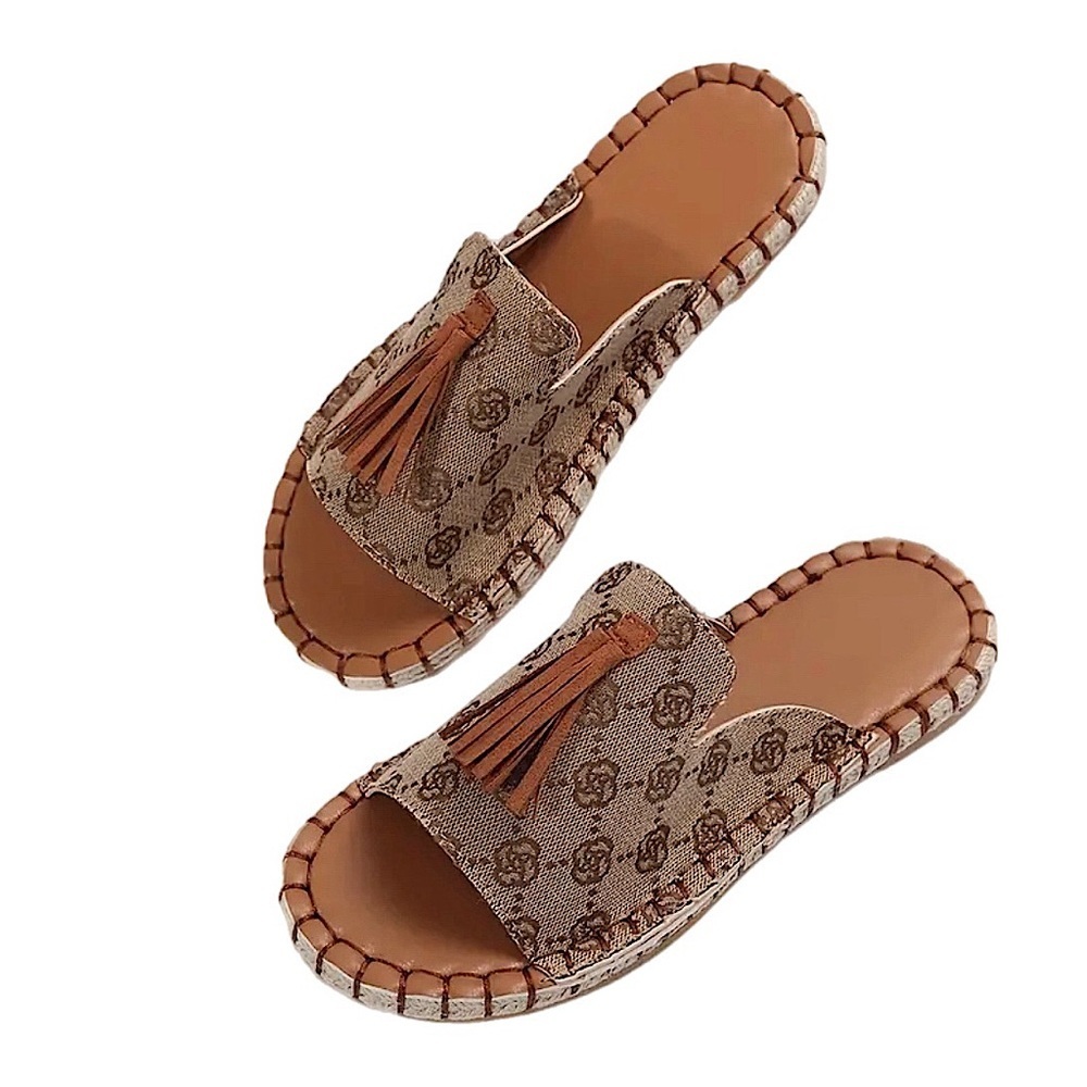 Rose Pattern Flat Slides - Picture 4 of 5